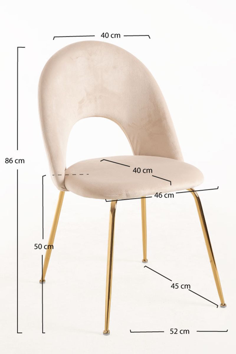 Cadeira Dawa Gold Veludo - Cadeiras Sala Jantar