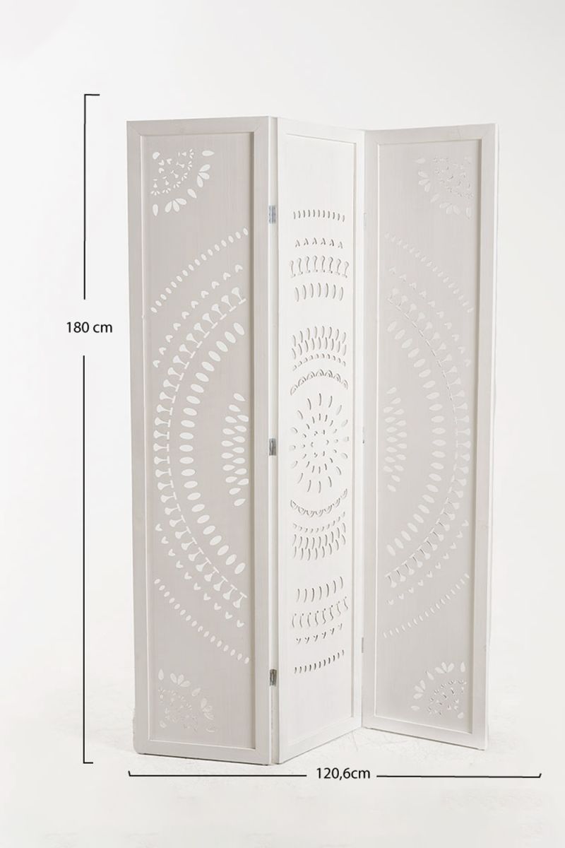 Biombo Mandi Madeira Branco Biombo Mandi Madeira Branco