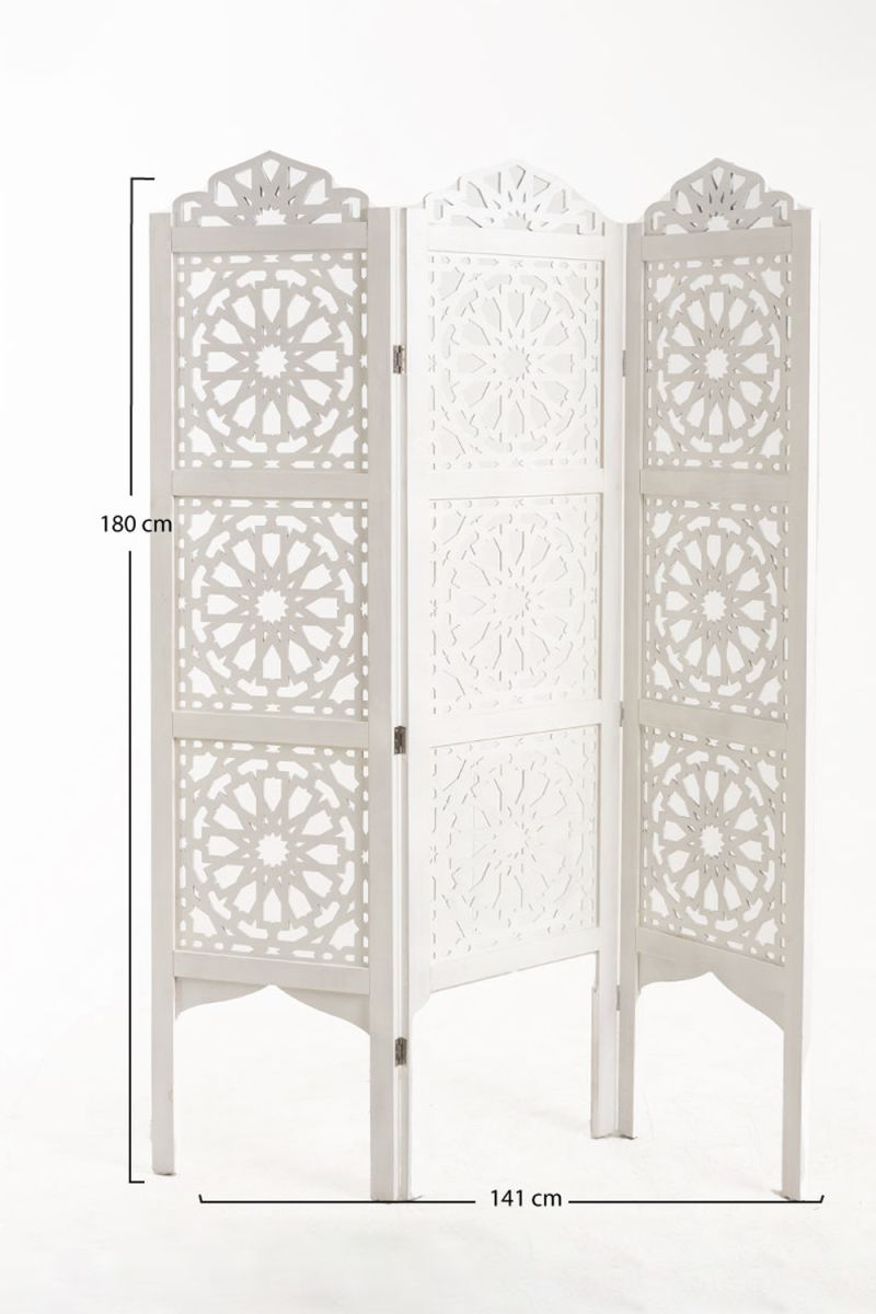 Biombo Alhambra Madeira Branco Biombo Alhambra Madeira Branco