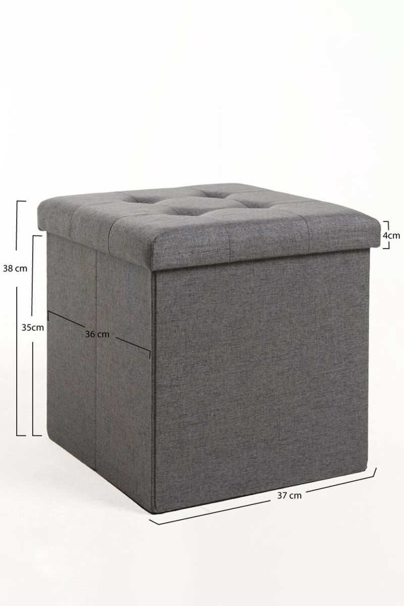 Pufe de armazenamento Button 38 cm Tecido - Pufes e apoios para os pés Pufe de armazenamento Button 38 cm Tecido - Pufes e apoios para os pés