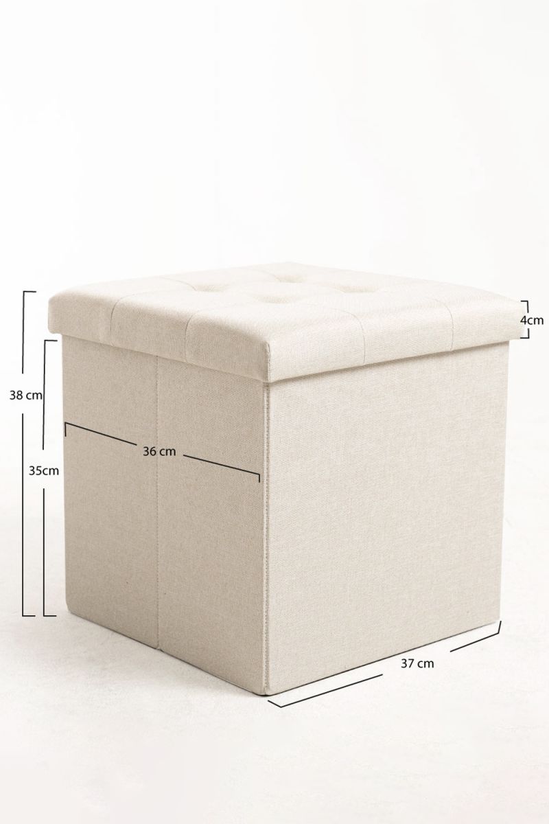 Pufe de armazenamento Button 38 cm Tecido - Pufes e apoios para os pés Pufe de armazenamento Button 38 cm Tecido - Pufes e apoios para os pés