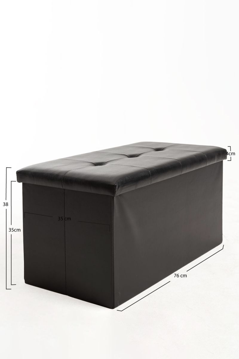 Pufe de armazenamento Button 76 cm Couro Sintético - Pufes e apoios para os pés Pufe de armazenamento Button 76 cm Couro Sintético - Pufes e apoios para os pés