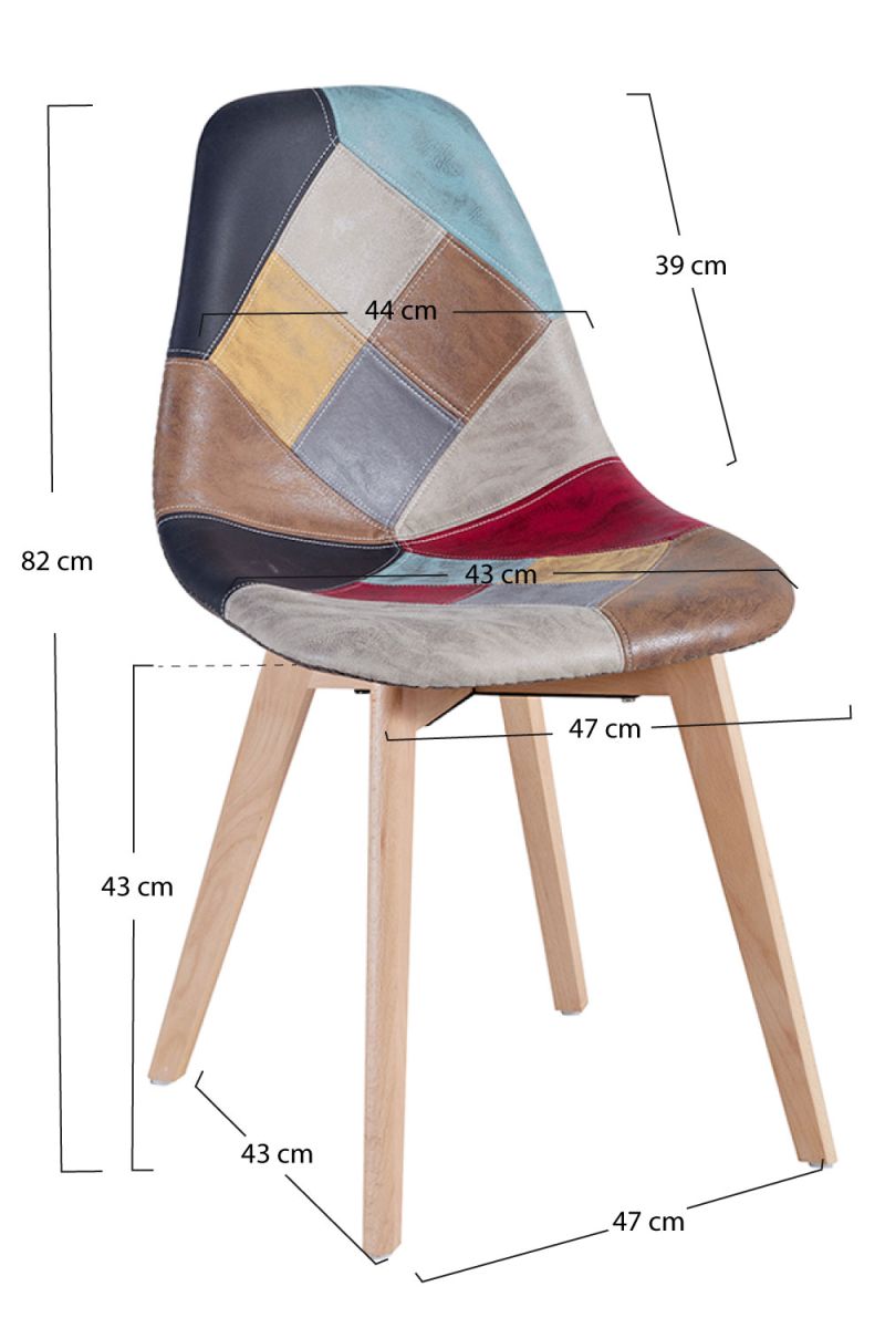 Cadeira Kelen Patchwork Couro Sintético - A Cadeira Patchwork mais Inovadora