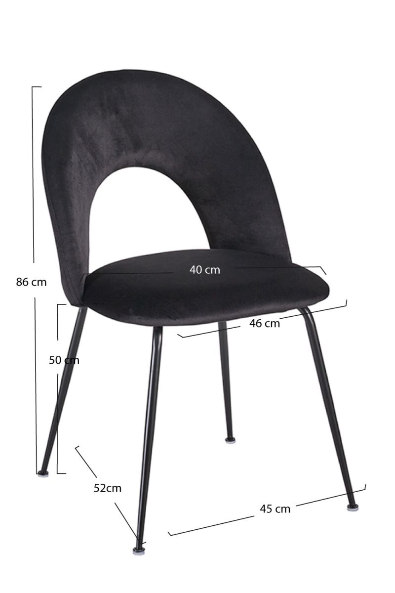 Cadeira Dawa Black Veludo