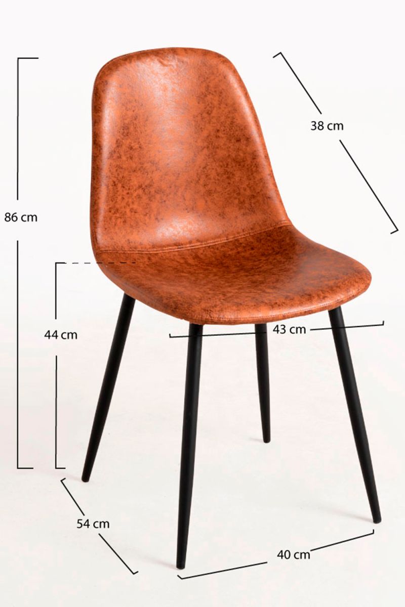 Cadeira Black Teok Couro Sintético Vintage - Cadeiras Sala Jantar