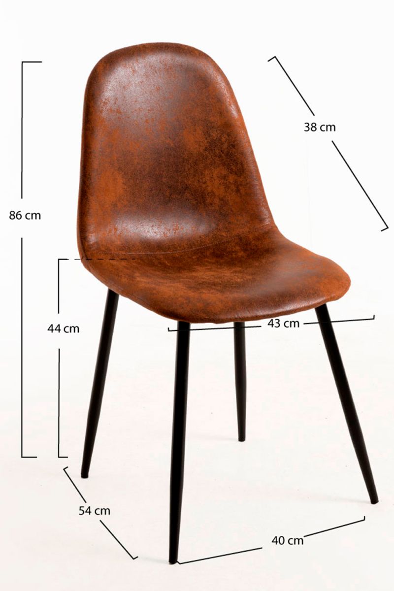Cadeira Black Teok Couro Sintético Vintage - Cadeiras Sala Jantar