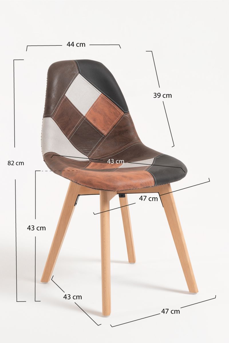 Cadeira Kelen Patchwork Couro Sintético - A Cadeira Patchwork mais Inovadora