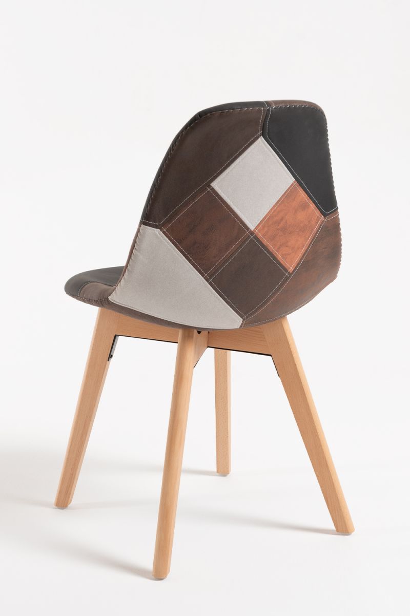 Pack 6 Cadeiras Kelen Patchwork Couro Sintético - Packs Cadeiras Sala Jantar Pack 6 Cadeiras Kelen Patchwork Couro Sintético - Packs Cadeiras Sala Jantar