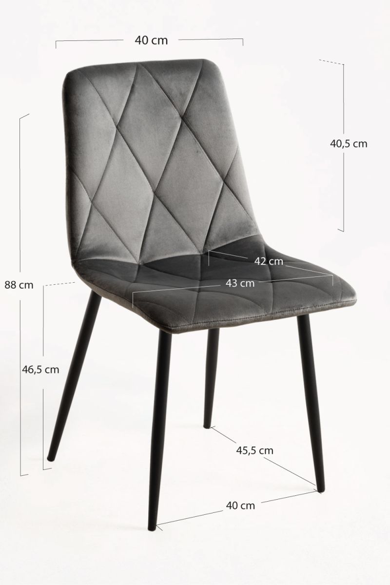Pack 2 Cadeiras Lyke Veludo - Packs Cadeiras Sala Jantar