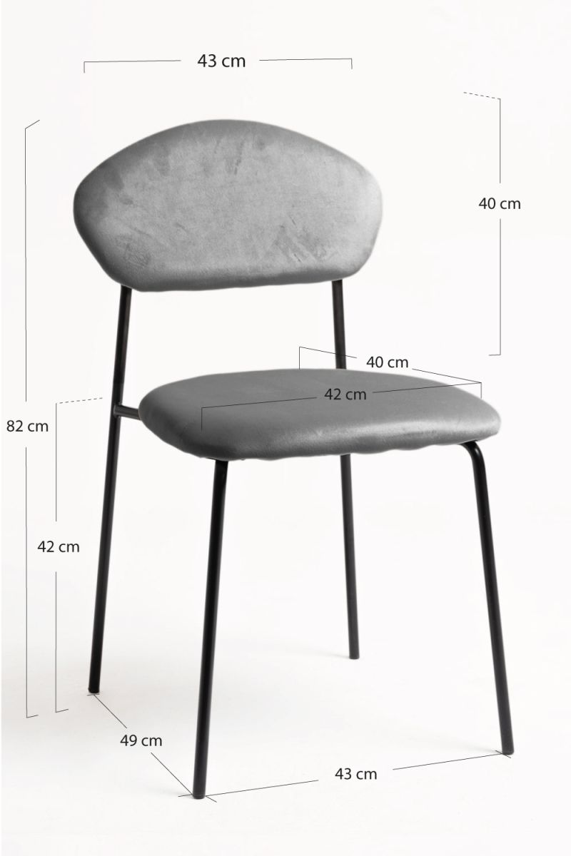 Cadeira Rinos Black Veludo - Cadeiras Sala Jantar