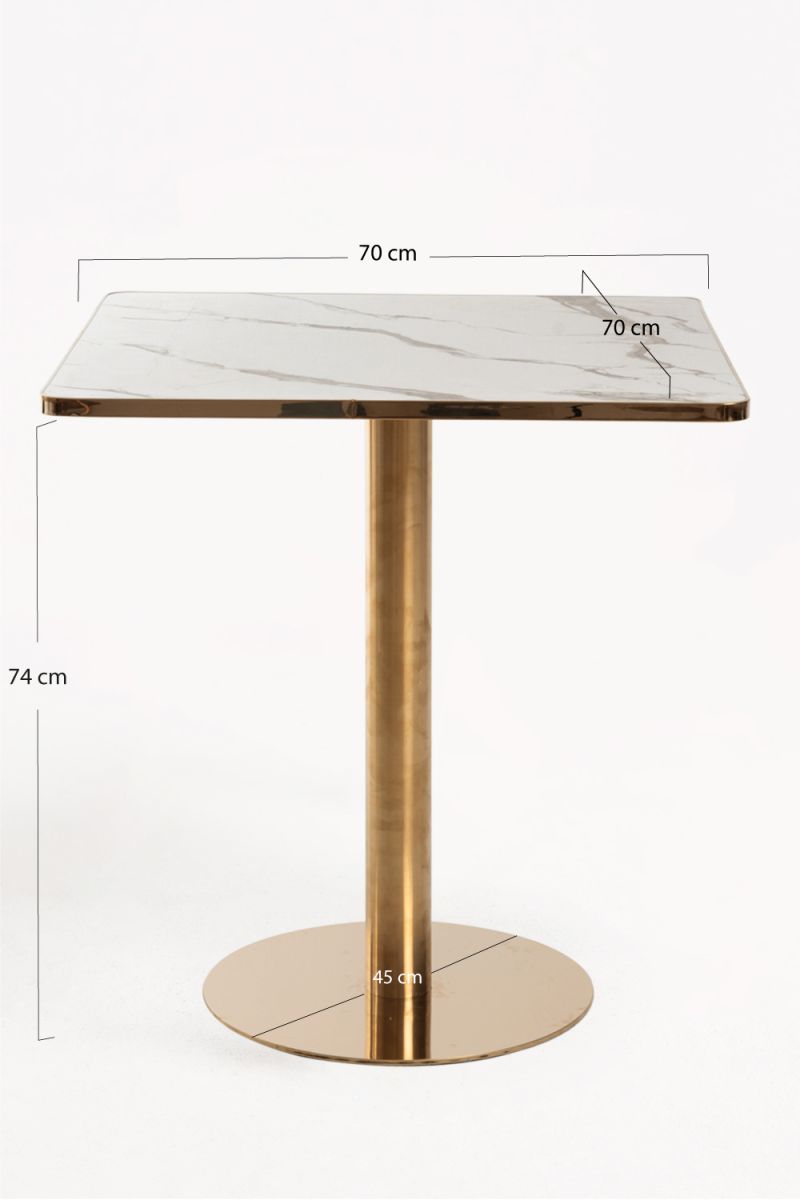 Mesa Firro Quadrada 70cm Dourada Mesa Firro Quadrada 70cm Dourada