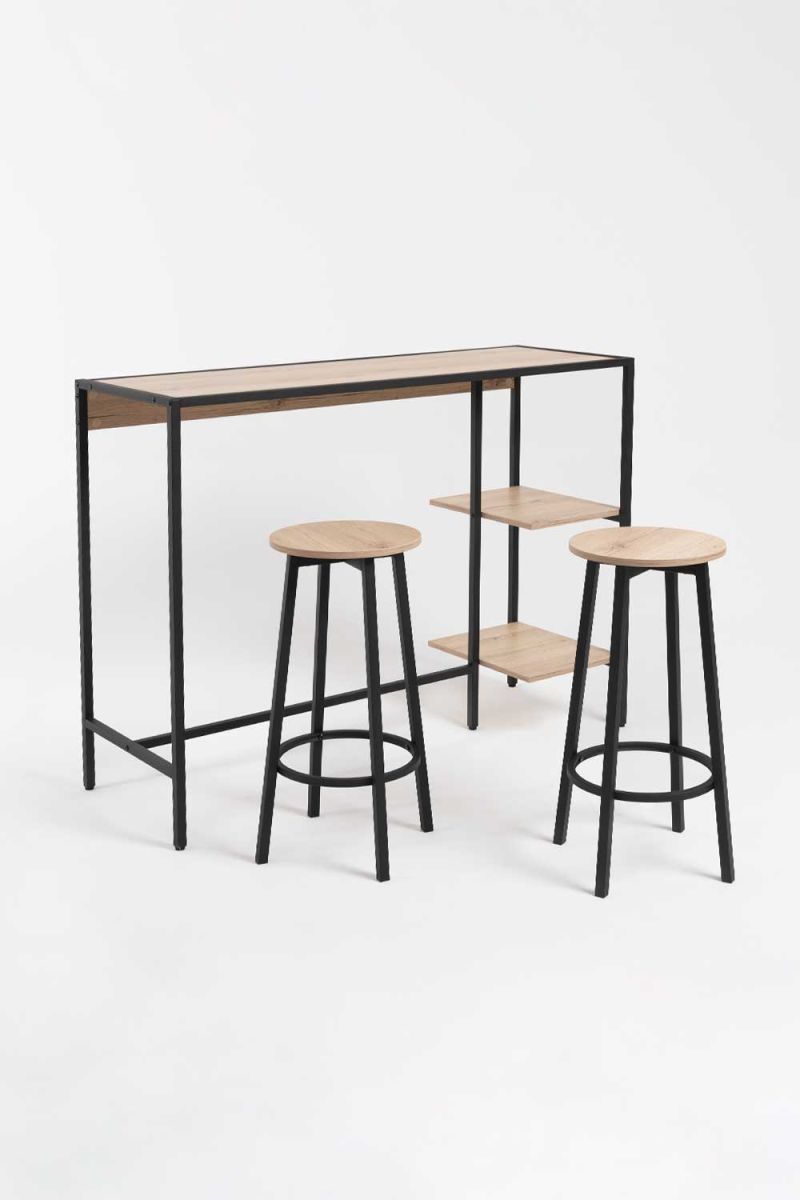 Set Bar de mesa alta + 2 bancos Loku Set Bar de mesa alta + 2 bancos Loku