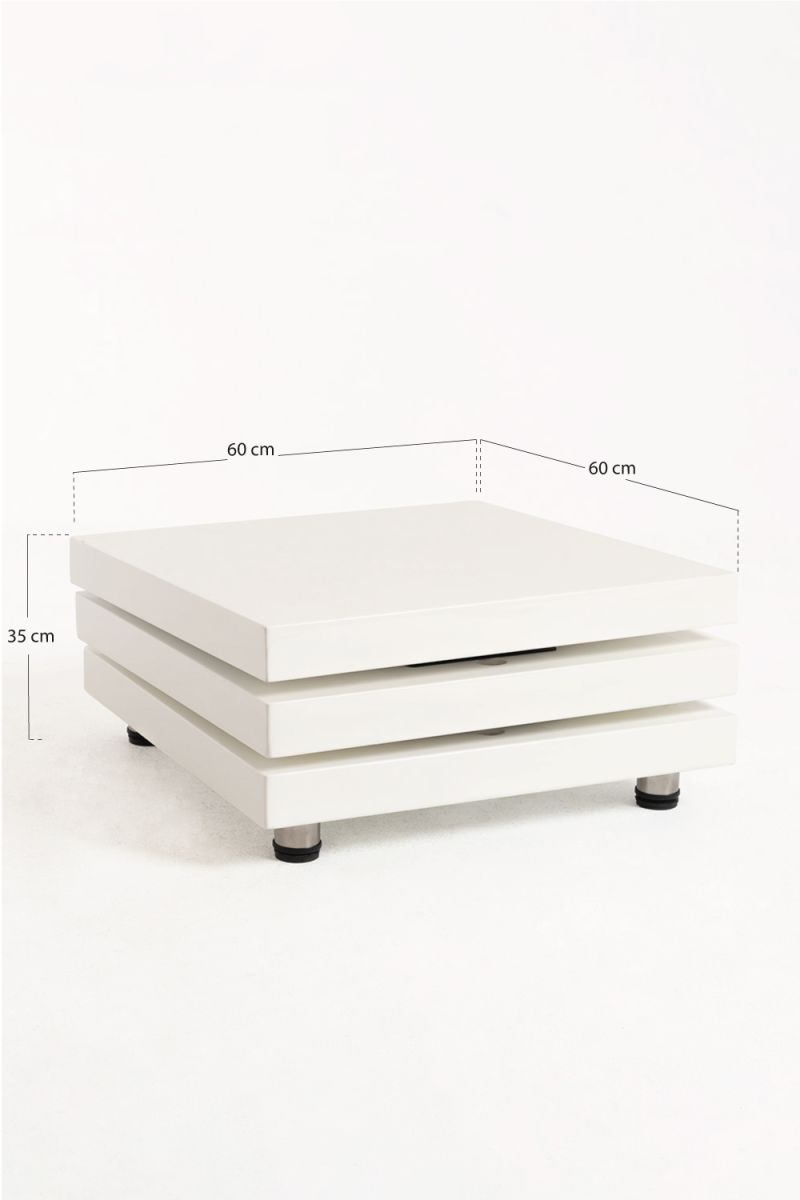 Mesa de centro Move Tripla Prateleira Branco Mesa de centro Move Tripla Prateleira Branco