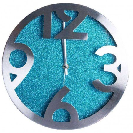 Relógio de Pared Shiny Azul Grande 30 cm - Decoração