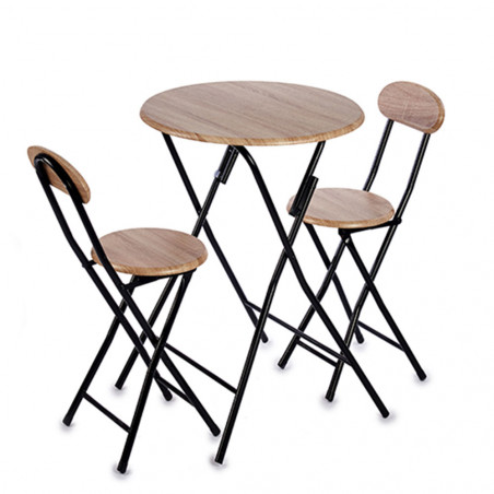 Conjunto de mesa 2 cadeiras de madeira - Conjuntos
