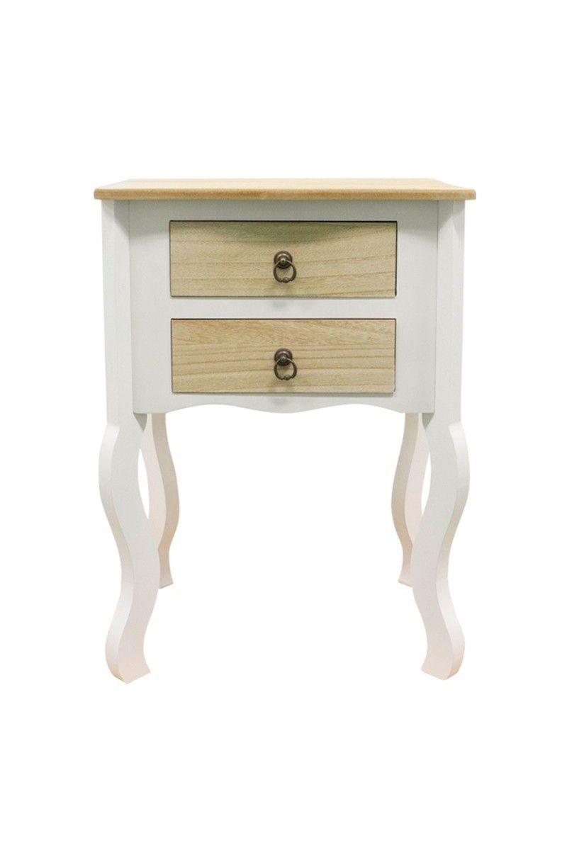 Mesa Cabeceira Cabriole 2 Gavetas 50 cm - Mesas Auxiliares Mesa Cabeceira Cabriole 2 Gavetas 50 cm - Mesas Auxiliares