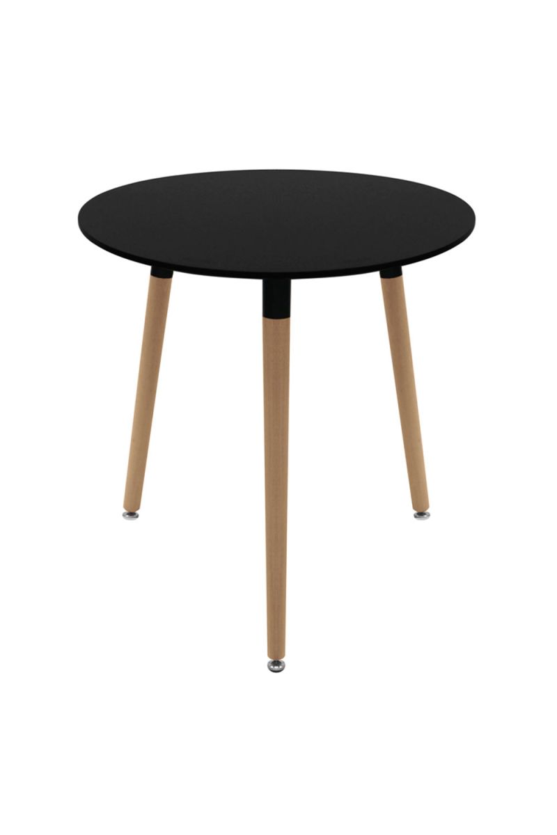 Conjunto Mesa Tower Redonda 80 cm Preta e Pack 4 Cadeiras Kelen - Conjuntos