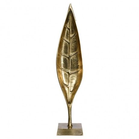 Figura Decorativa Folha Ouro Tiky com Base de Alumínio 55 cm - Figuras decorativas