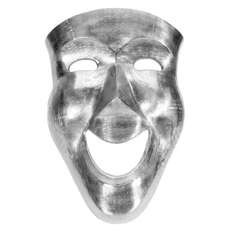 Máscara de prata decorativa mask de alumínio 46 cm - Figuras decorativas